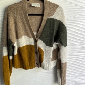 Everlane alpaca, wool cropped cardigan, size large